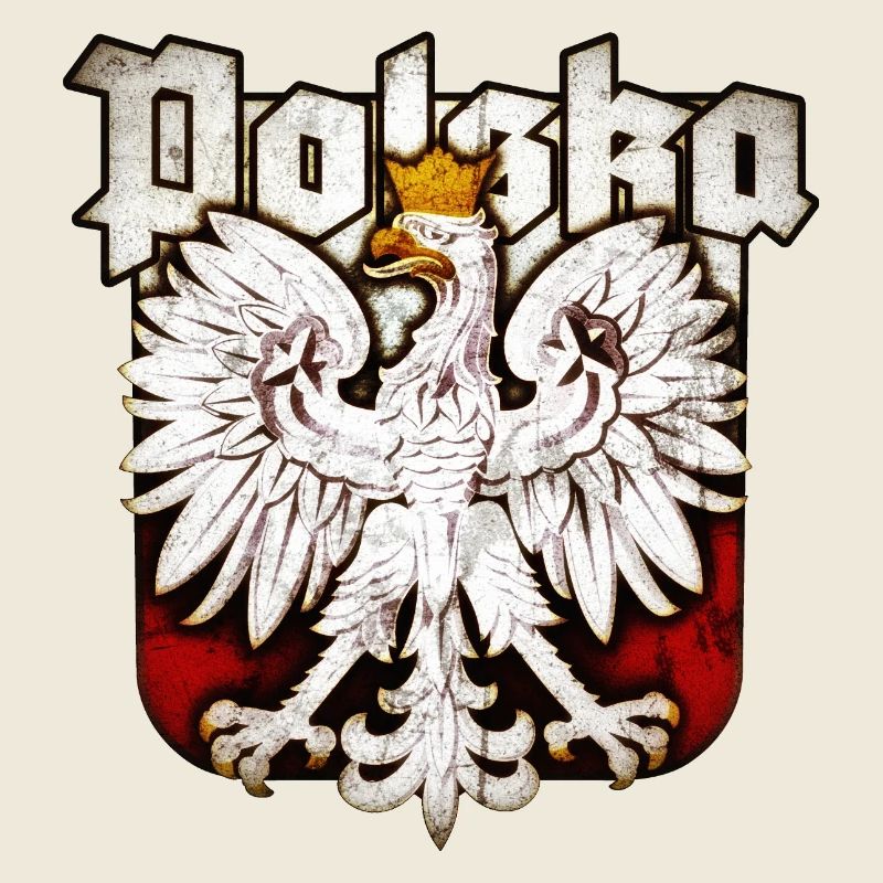 Pologne - Polska - Aigle - Drapeau polonais
