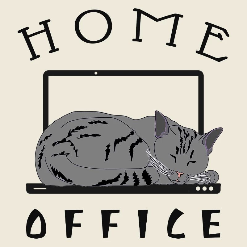 Chat relaxant dans le bureau à domicile