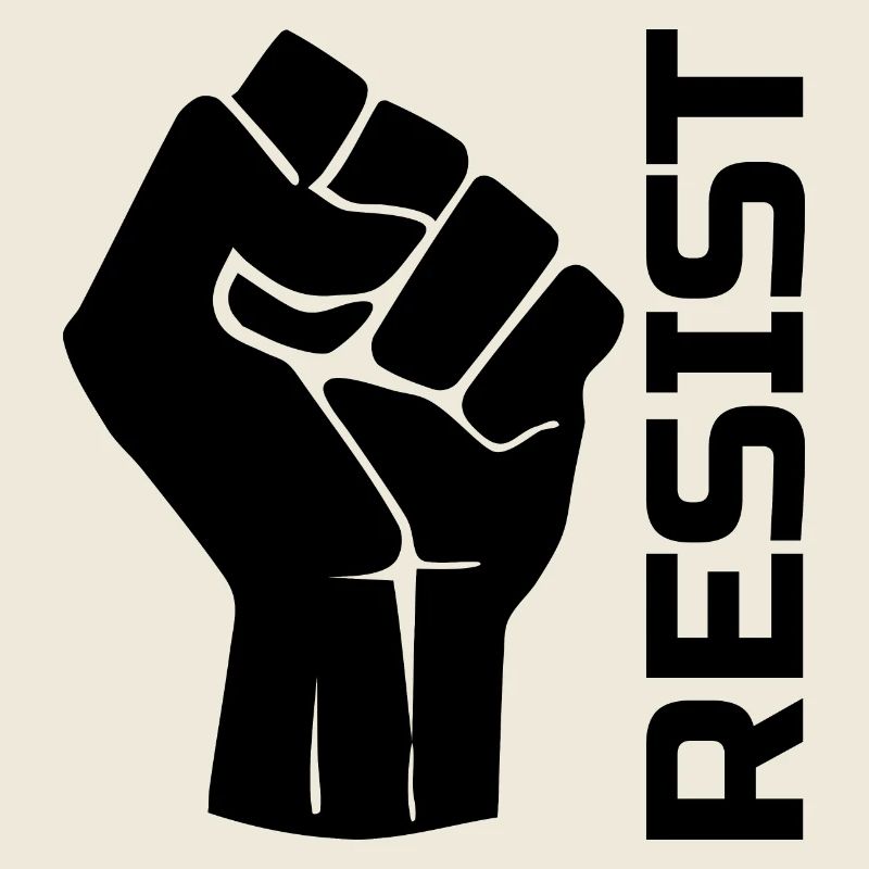 Resist with fist - in black