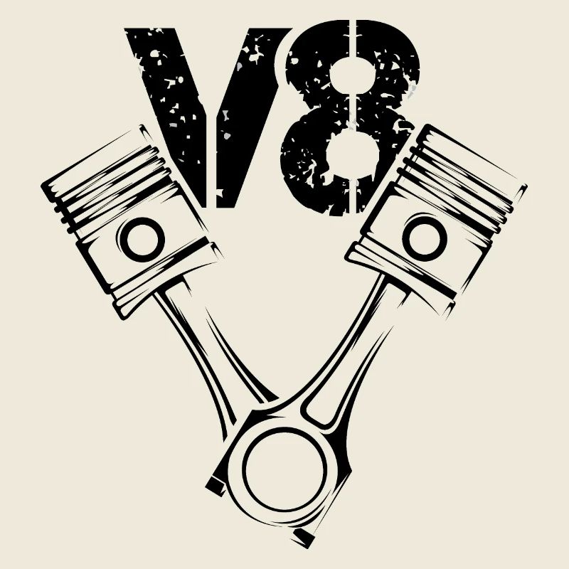Moteur à piston Illustration V8 Symbole icône Logo