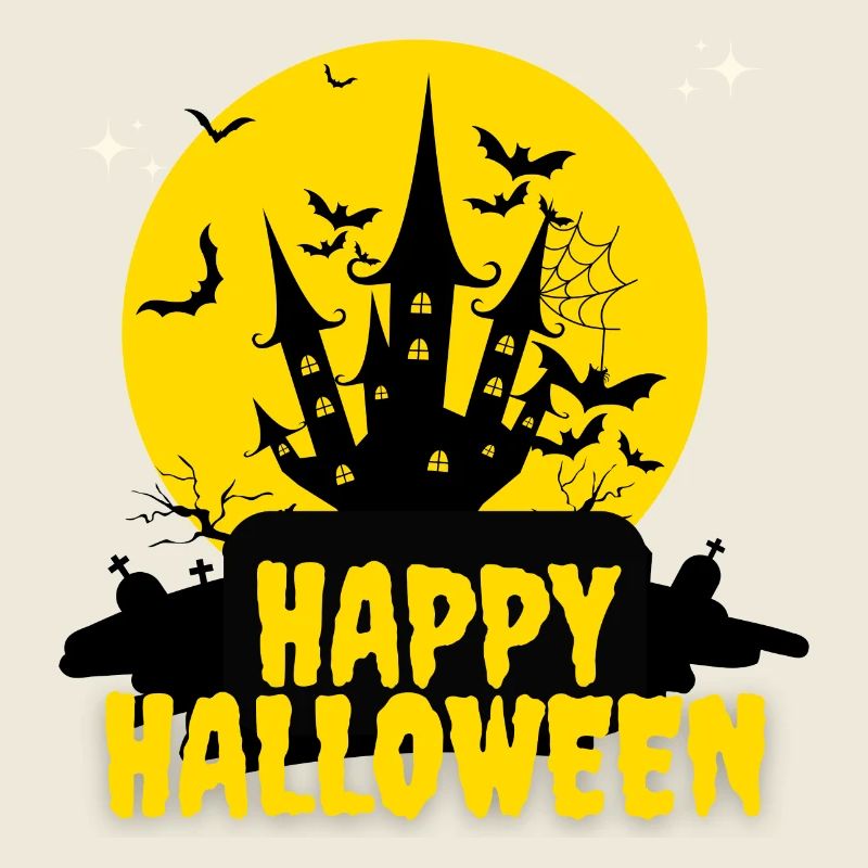 Château Halloween Silhouette Nuit