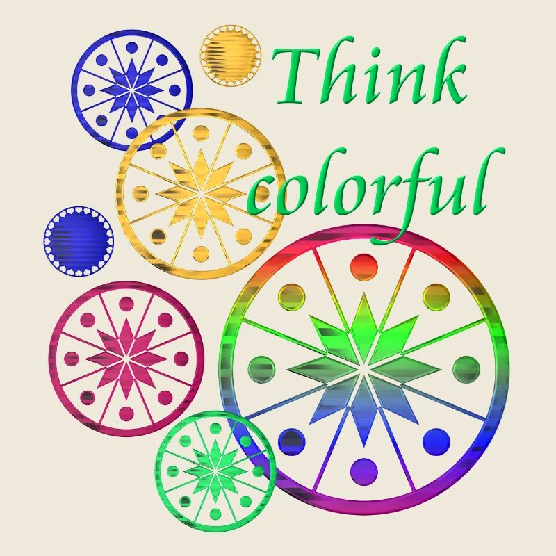 Star Blossoms with Saying Think colorful