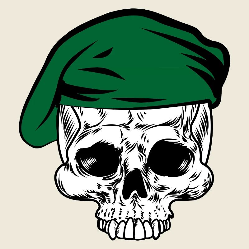 Skeleton green beret