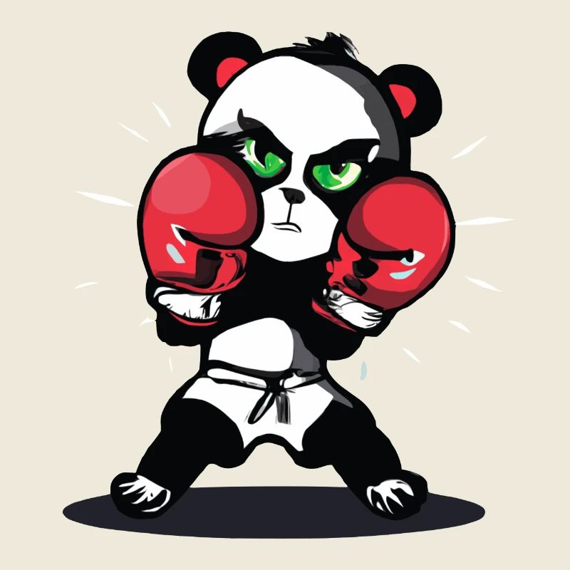 Boxender Panda im Ring