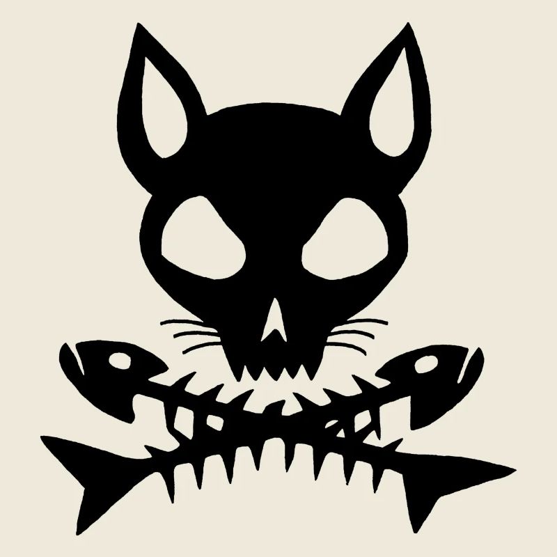 Crâne de chat noir