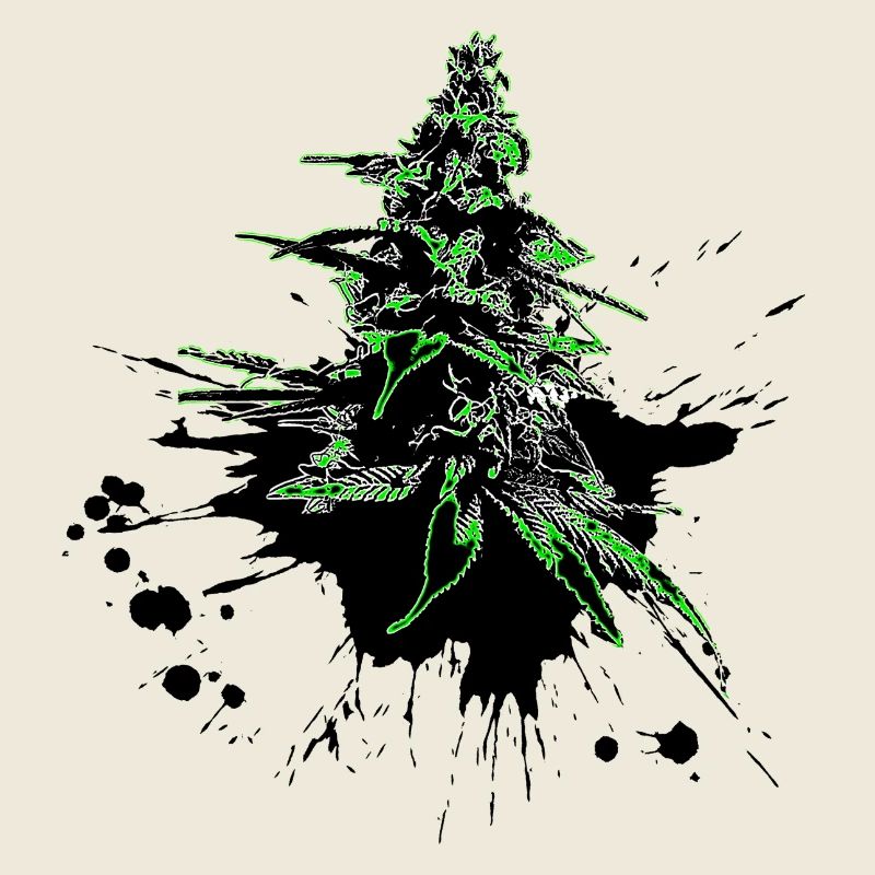 Marijuana Cannabis Flower Neon Light Green