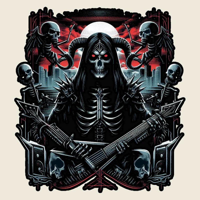 Tod mit Sensenmann Gitarre
