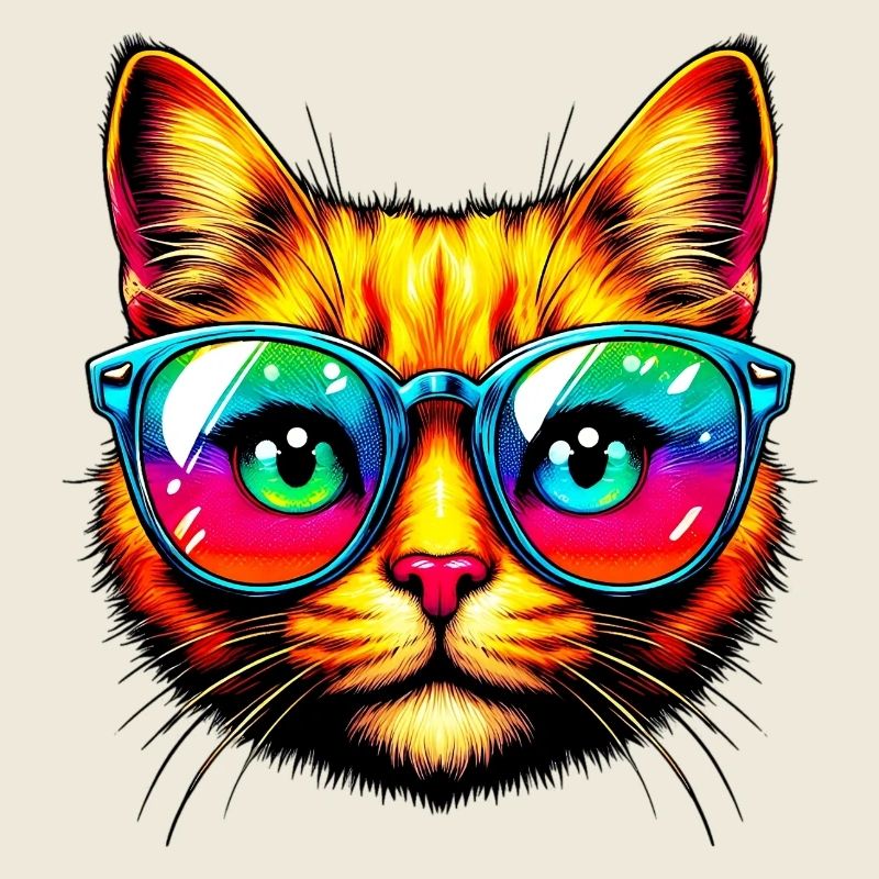 Chat avec des lunettes de soleil