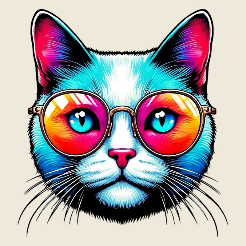 Chat avec des lunettes de soleil