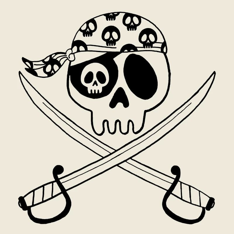 Tête de mort pirate (noir)