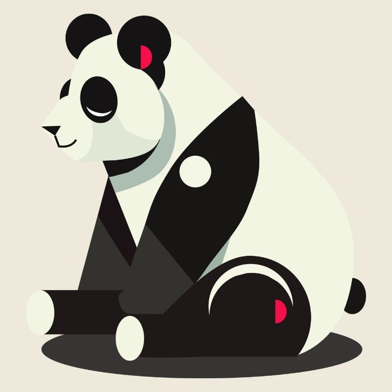 Panda géométrique – minimaliste et mignon