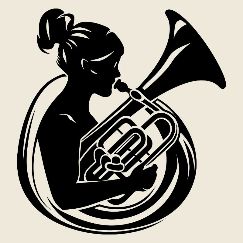 Tuba Mädchen Zeichnung