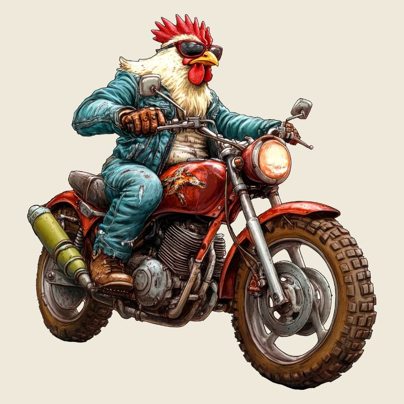 Hühner Motorrad