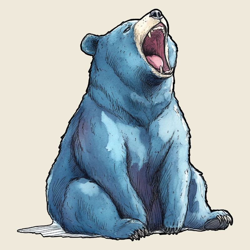 Wasserfarben Blau Bär