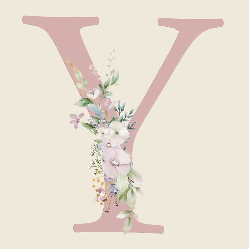 Y Monogram, Floral, Personnalisable