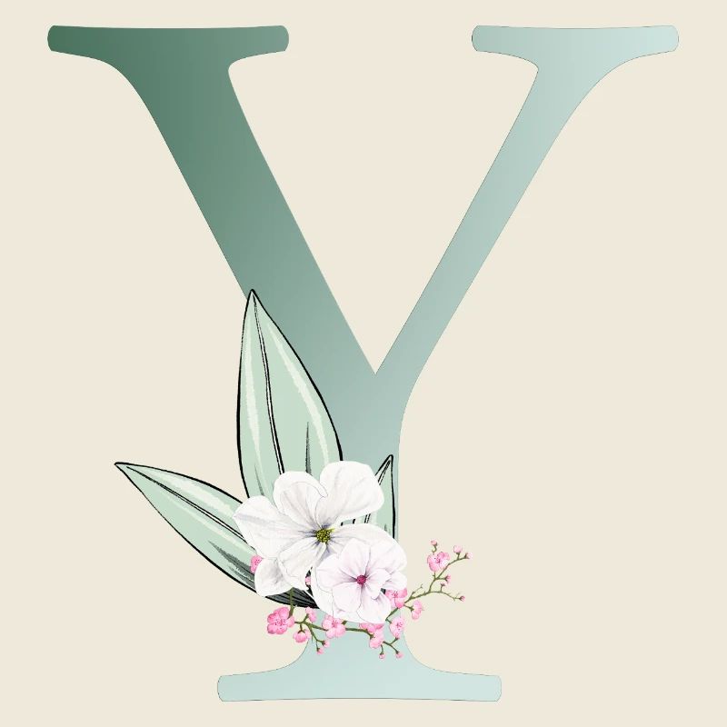 Y Monogram, Floral, Personnalisable