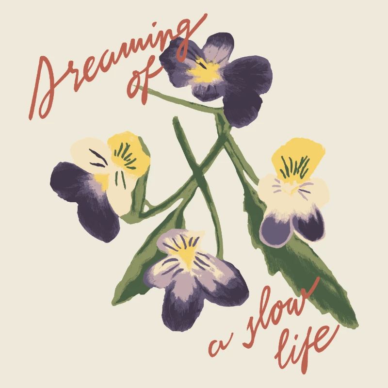 Slow Living Blumen-Illustration