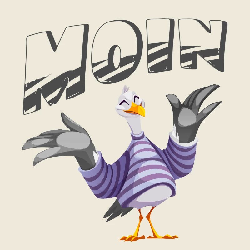 Moin Möwe Norddeutsch Dialekt Guten Morgen Moewe