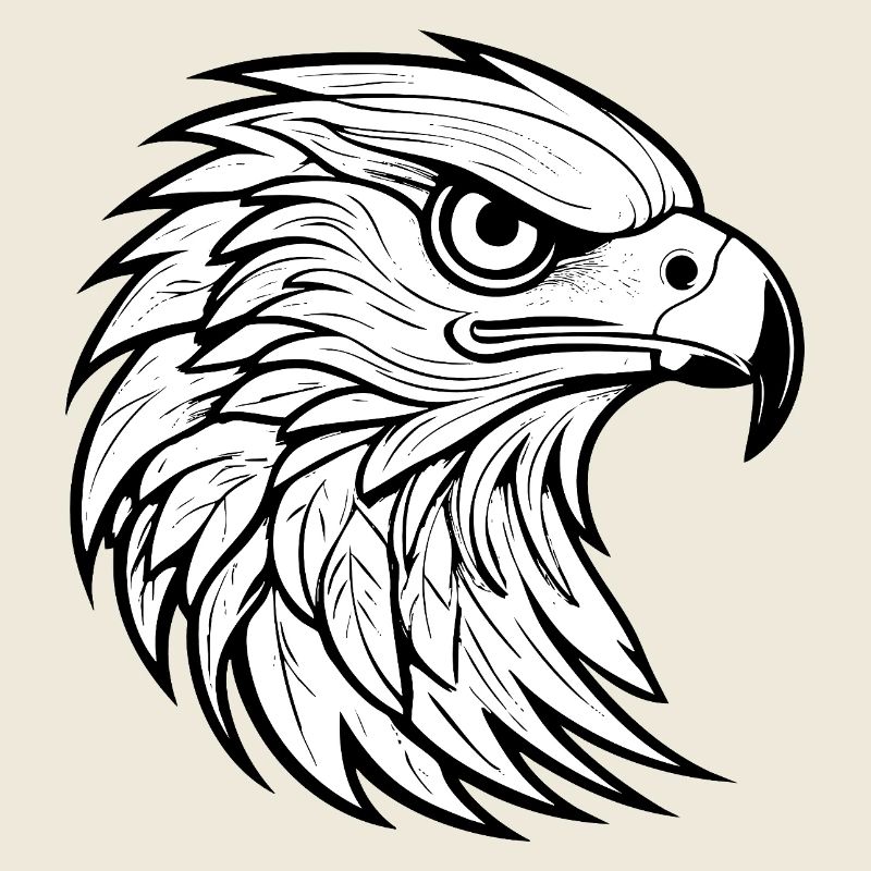 Conception stylisée de tête d’aigle