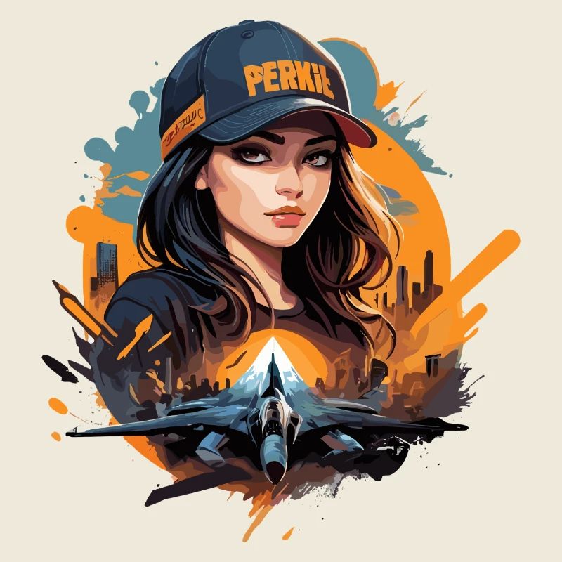 Futuristische Urban-Pilotin Illustration