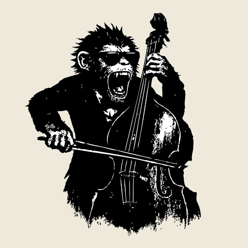 Singe sauvage au violoncelle
