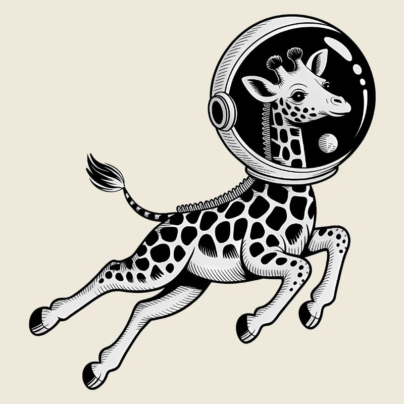 Giraffe in Space - Cool Astonomy Logo