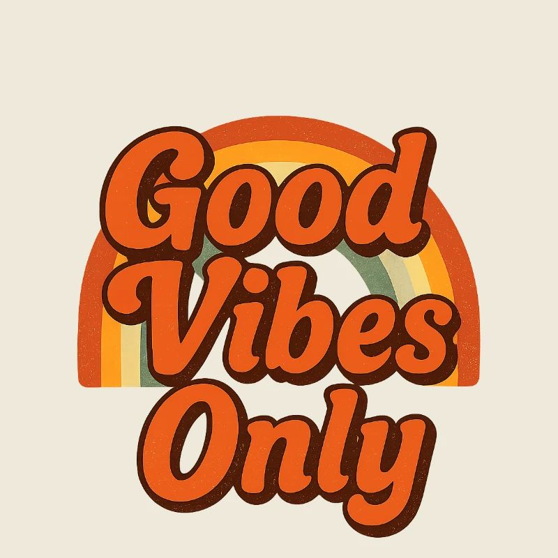 "Gute Vibes" Only Retro Rainbow