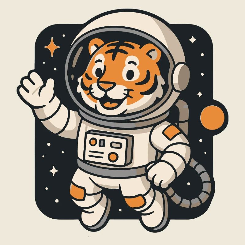 Abenteuerlicher Astronauten-Tiger
