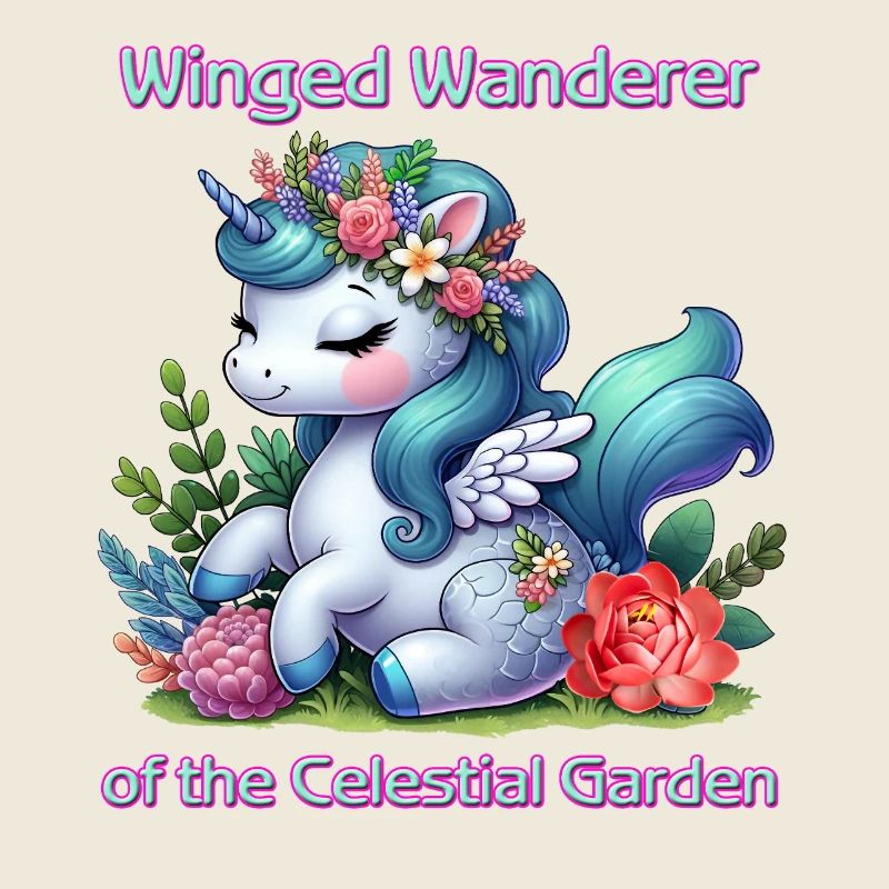 Licorne ailée du jardin céleste