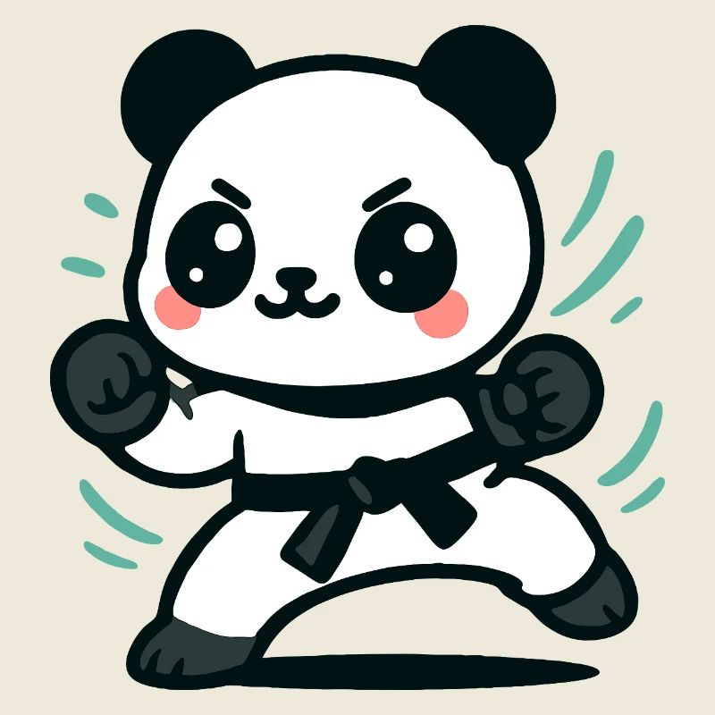 Conception d’arts martiaux Panda mignon