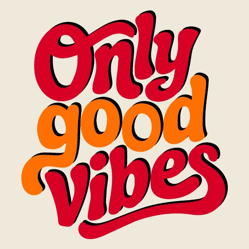 Positive Vibes Hand Lettered Design