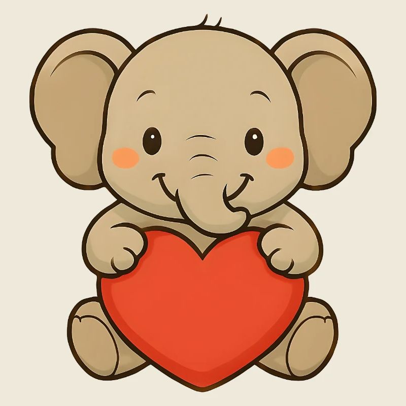 Éléphant avec cœur