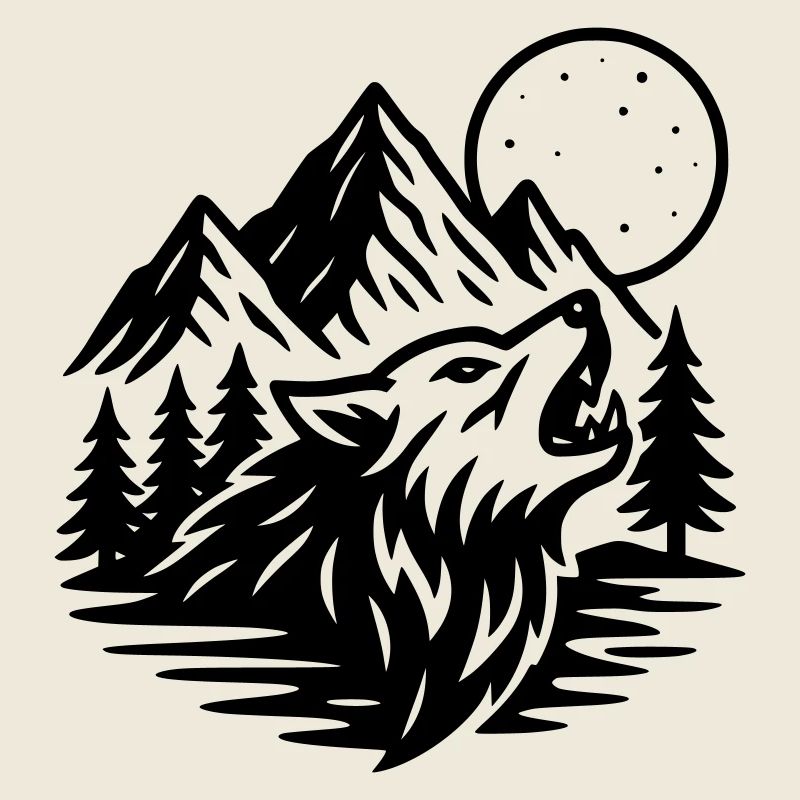 Vollmond Wolf