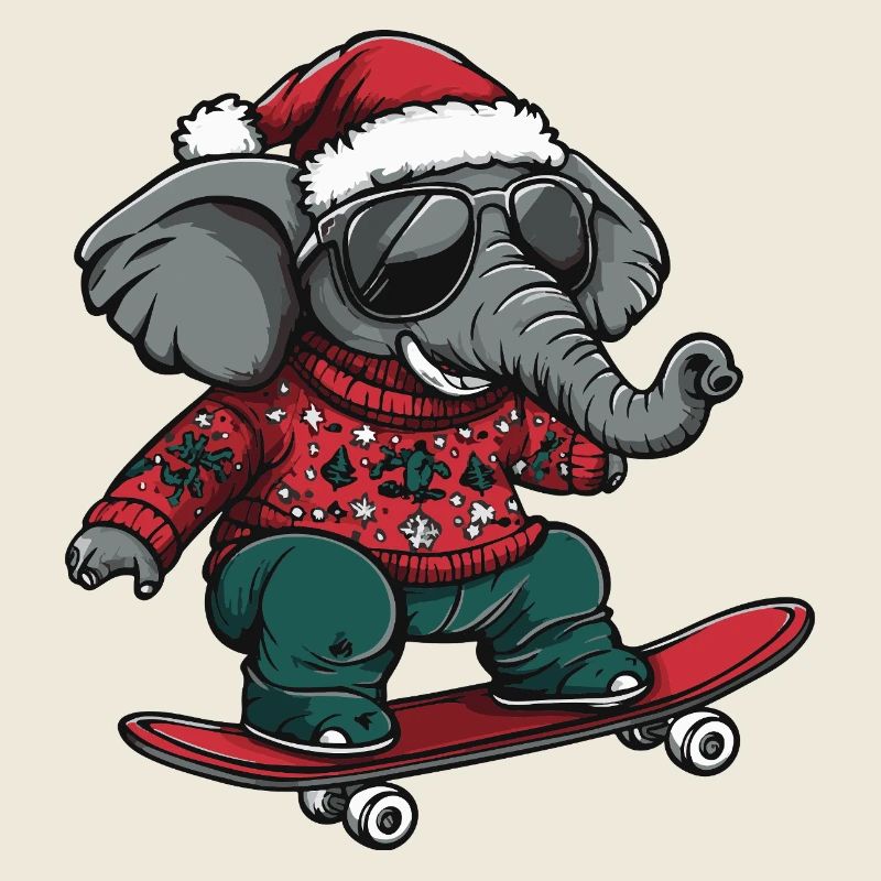 Éléphant Noël Drôle