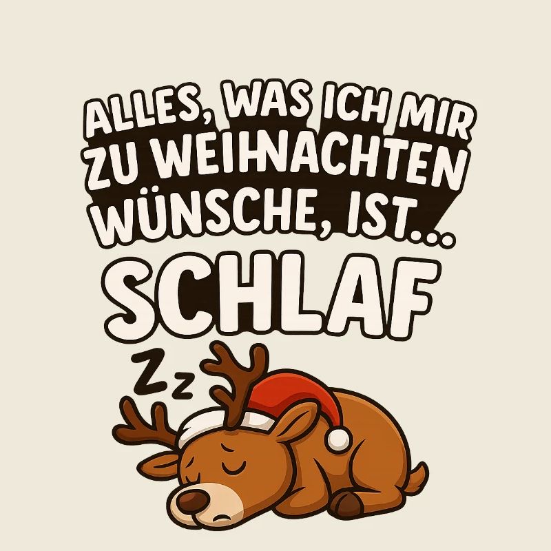 Weihnachten süßes Rentier Schlaf Cartoon Pulli