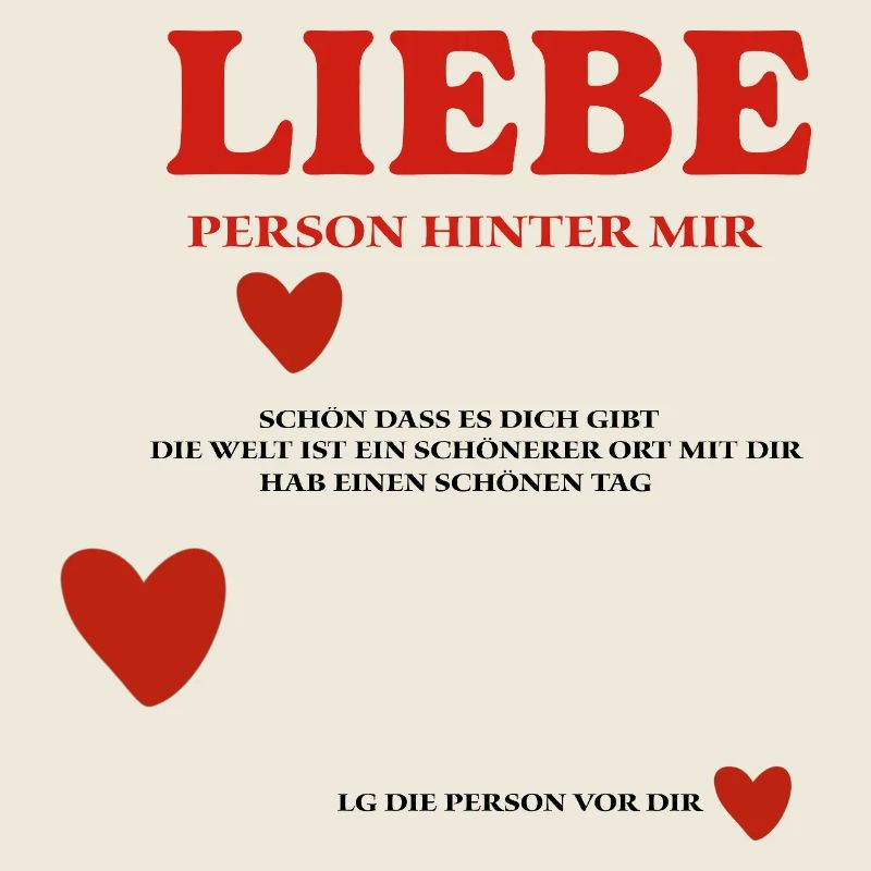 LIEBE Person Hinter mir