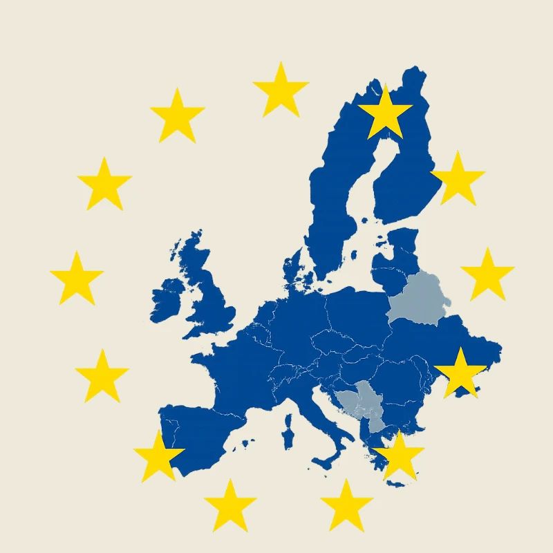 Carte de l’Europe dans l’anneau étoile de l’UE