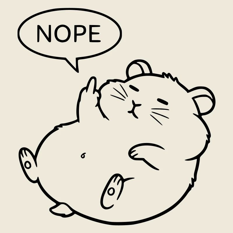 Nope Hamster | Funny Middle Finger Statement