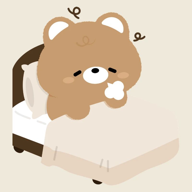 Sleepy Bear on Bed