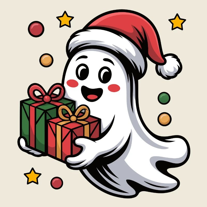 Weihnachtsgeist mit Geschenk