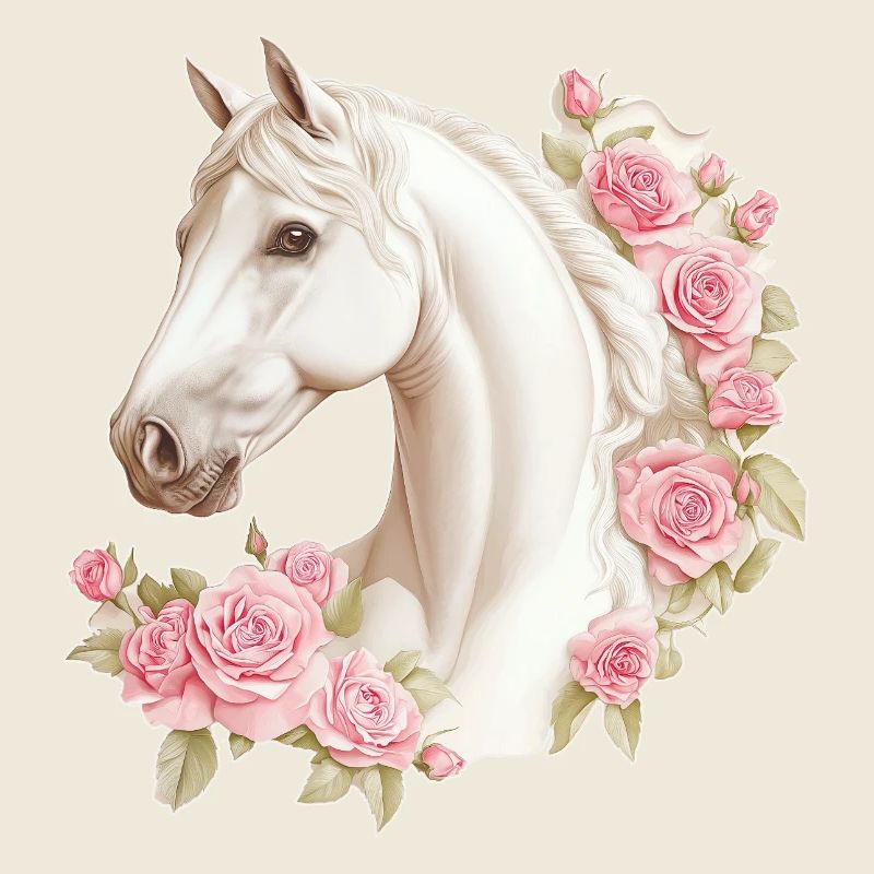 Roses vintage de chevaux