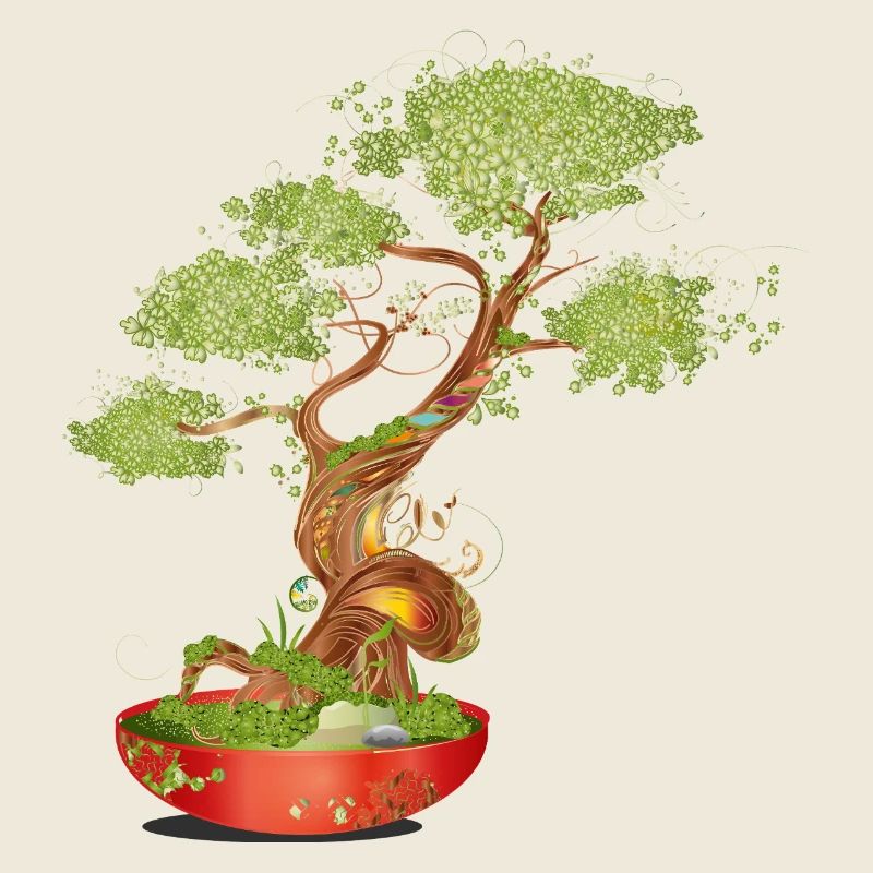 Bonsaï imaginatif aux détails éclatants