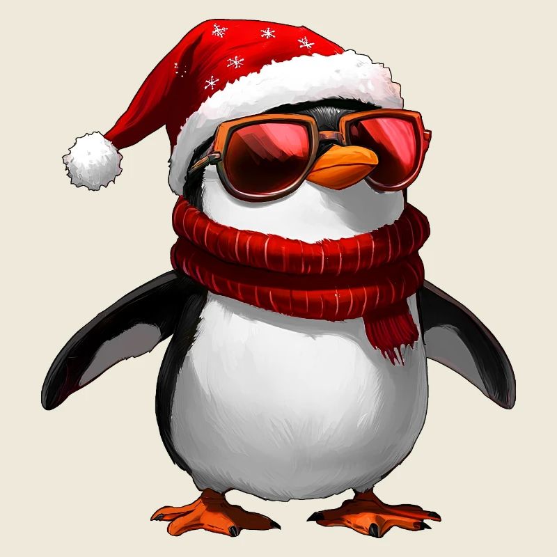 Penguin Santa Claus
