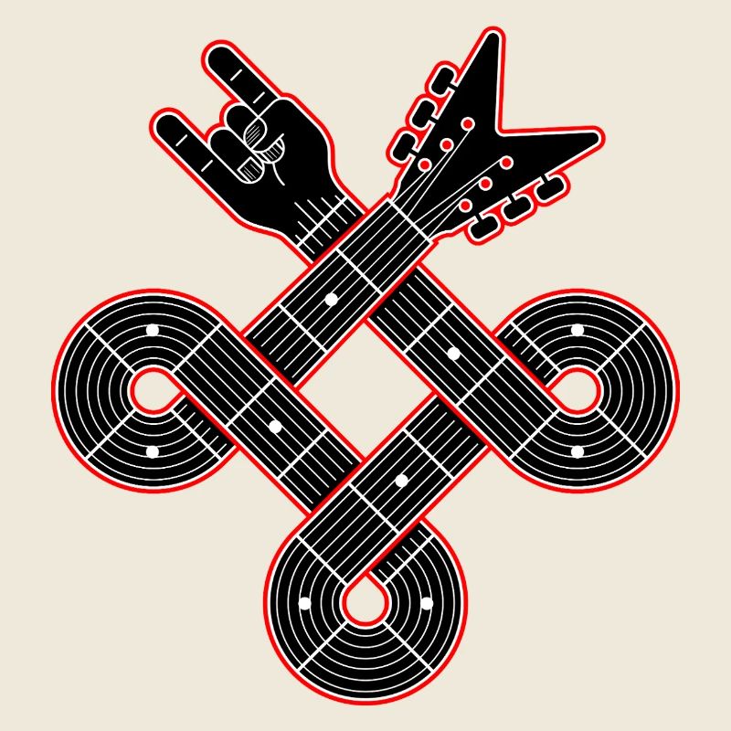 Celtic Knot Guitar with Finger Horns