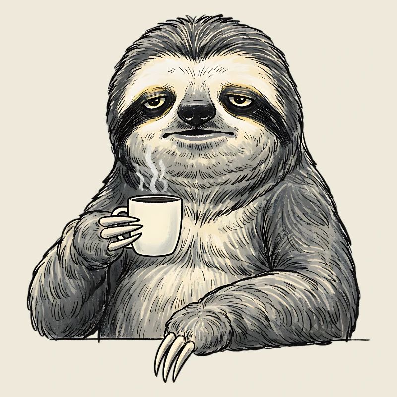 Relaxed Sloth Coffee Lover – Funny K