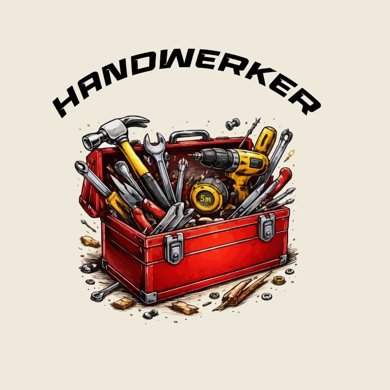 Handerker Werkzeugkiste Cartoon