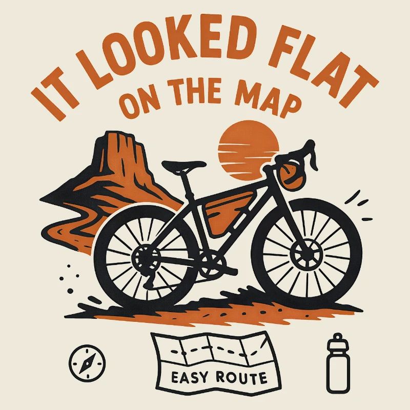 Flat On the Map Cycling Route Tee