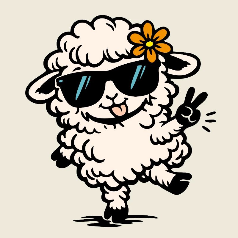Tanzendes Schaf – Lustige Illustration mit Style