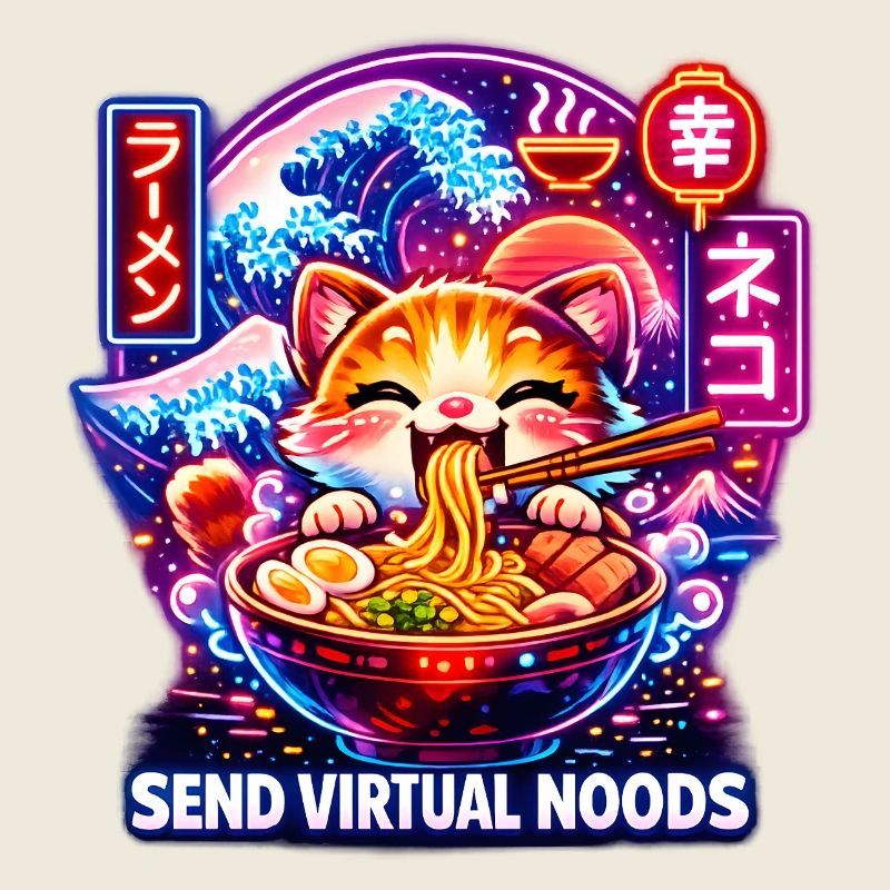 Kawaii Cat Ramen Nouilles Anime Chat