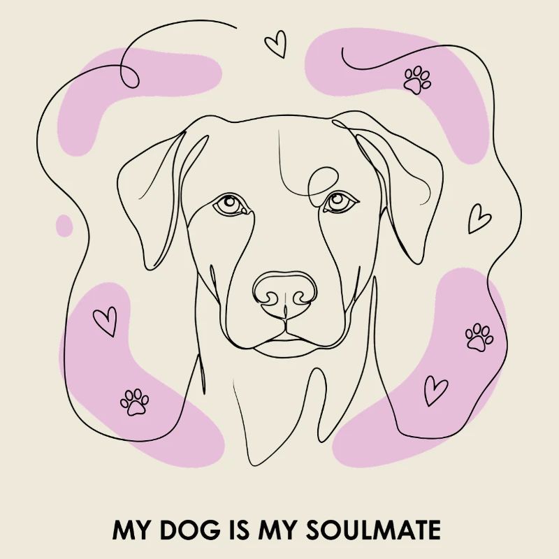 Dessin de lignes d’âmes sœurs de chien